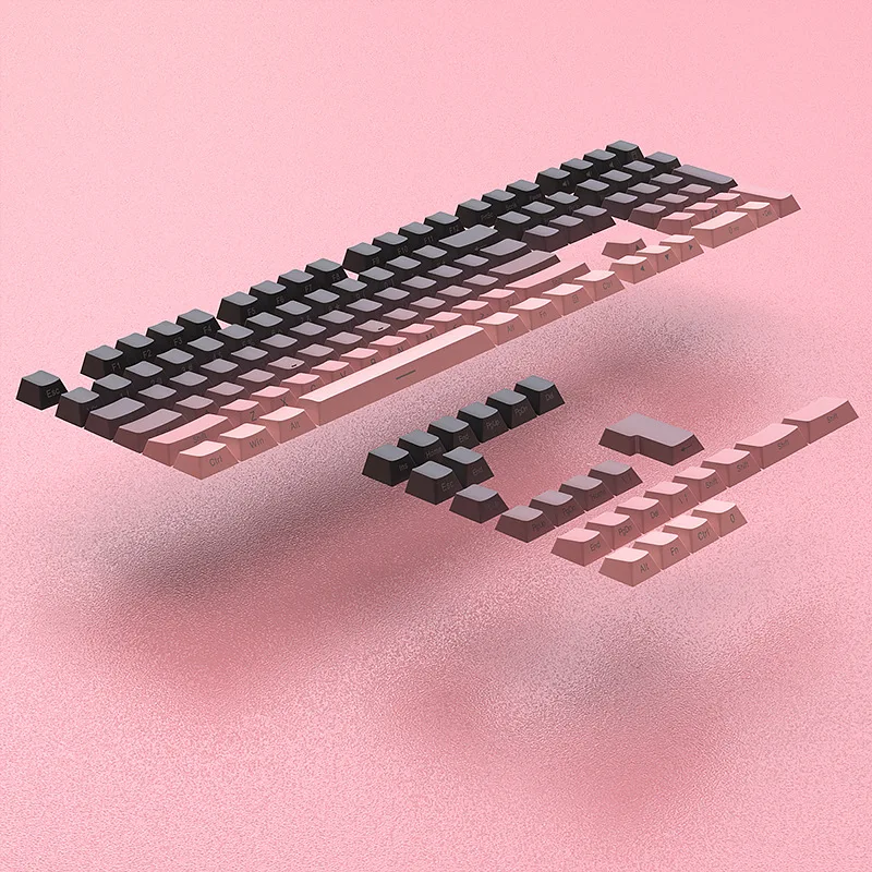 Black mold gradual change side engraved luminous 133 key mechanical keycap PBT two color injection molding original height
Black mold gradual change side engraved luminous 133 key mechanical keycap PBT two color injection molding original height