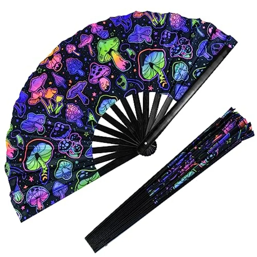 Rave Folding Fan, Large Clack Hand Fan UV Glow Festival Popping Handheld Foldable Silk Fan Rave Outfit Accessories for Women Me
Rave Folding Fan, Large Clack Hand Fan UV Glow Festival Popping Handheld Foldable Silk Fan Rave Outfit Accessories for Women Me