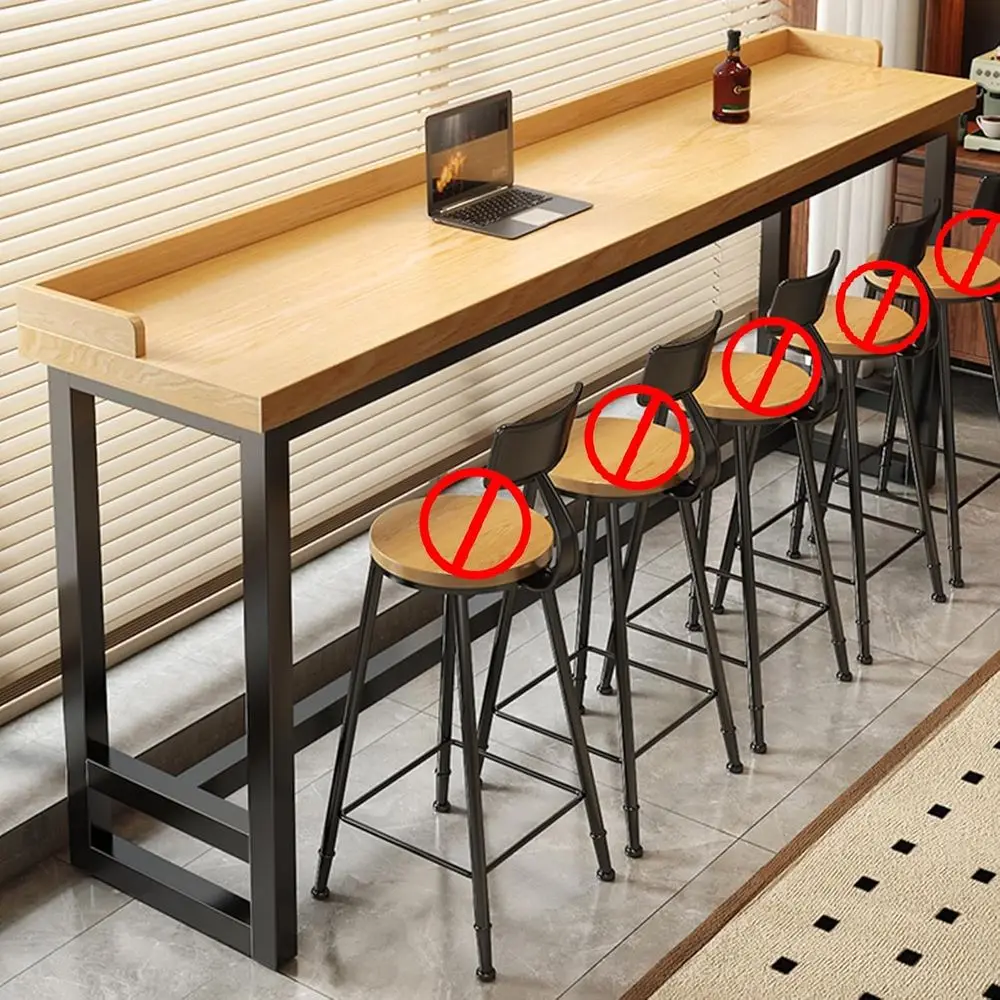 Tall Bar Height Dining Table or Kitchen or Cae, Long Narrow Pub Counter with Metal e, High Top Breakast Table or Home Bar or Res
Tall Bar Height Dining Table or Kitchen or Cae, Long Narrow Pub Counter with Metal e, High Top Breakast Table or Home Bar or Res