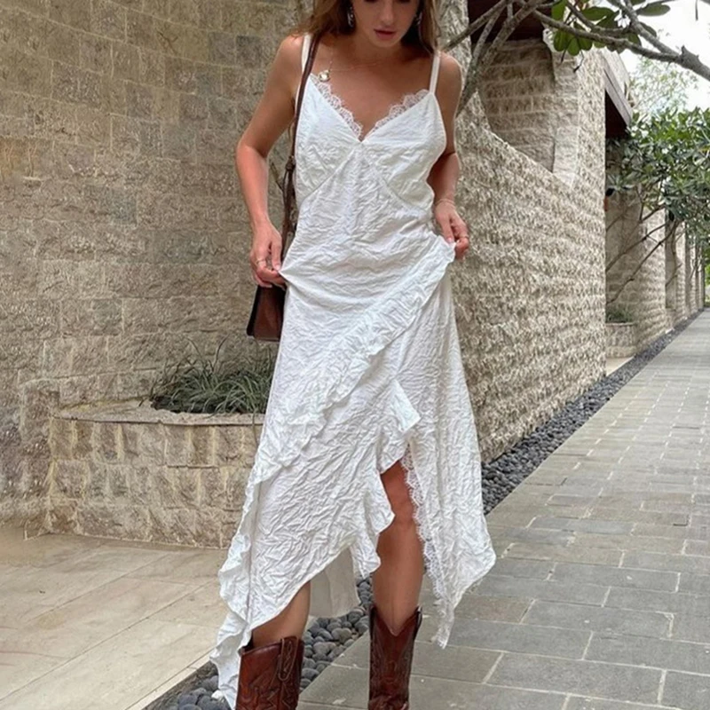 Ticketsx Summer Lace Patchwork Backless Lace Up Dress White Casual Ruched High Waist Female Dress Party Birthday Sling Dress
Ticketsx Summer Lace Patchwork Backless Lace Up Dress White Casual Ruched High Waist Female Dress Party Birthday Sling Dress
