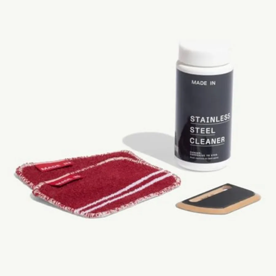 Cookware 3-Piece Stainless Steel Cleaning Set Includes Pan Scraper Scrub Cloth and Stainless Steel Cleaner Complete Cleaning Sy
Cookware 3-Piece Stainless Steel Cleaning Set Includes Pan Scraper Scrub Cloth and Stainless Steel Cleaner Complete Cleaning Sy