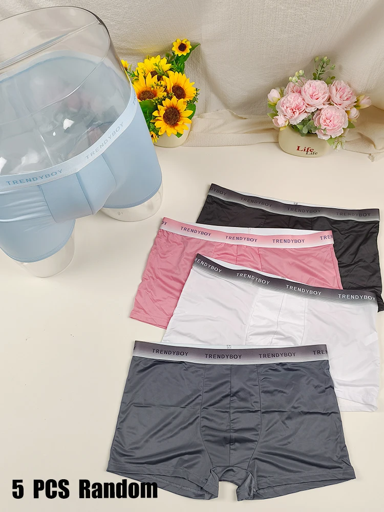 5-piece set of random color ice silk men's four cornered pants, fashionable letter waistband, lightweight, breathable, sporty an
5-piece set of random color ice silk men's four cornered pants, fashionable letter waistband, lightweight, breathable, sporty an