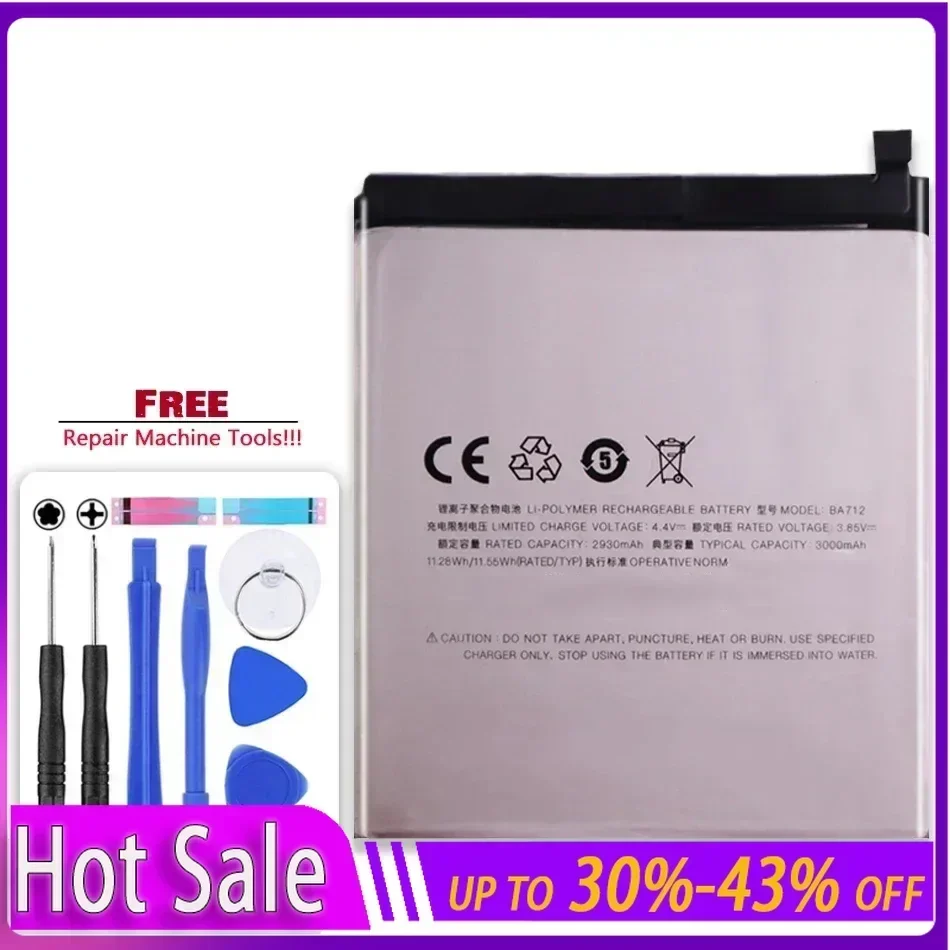 BA712 2930mAh Replacement Battery for MEIZU M6s Meilan S6 Mblu S6 M712Q/M/C M712H Portable Batteries Warranty + Track Code
BA712 2930mAh Replacement Battery for MEIZU M6s Meilan S6 Mblu S6 M712Q/M/C M712H Portable Batteries Warranty + Track Code