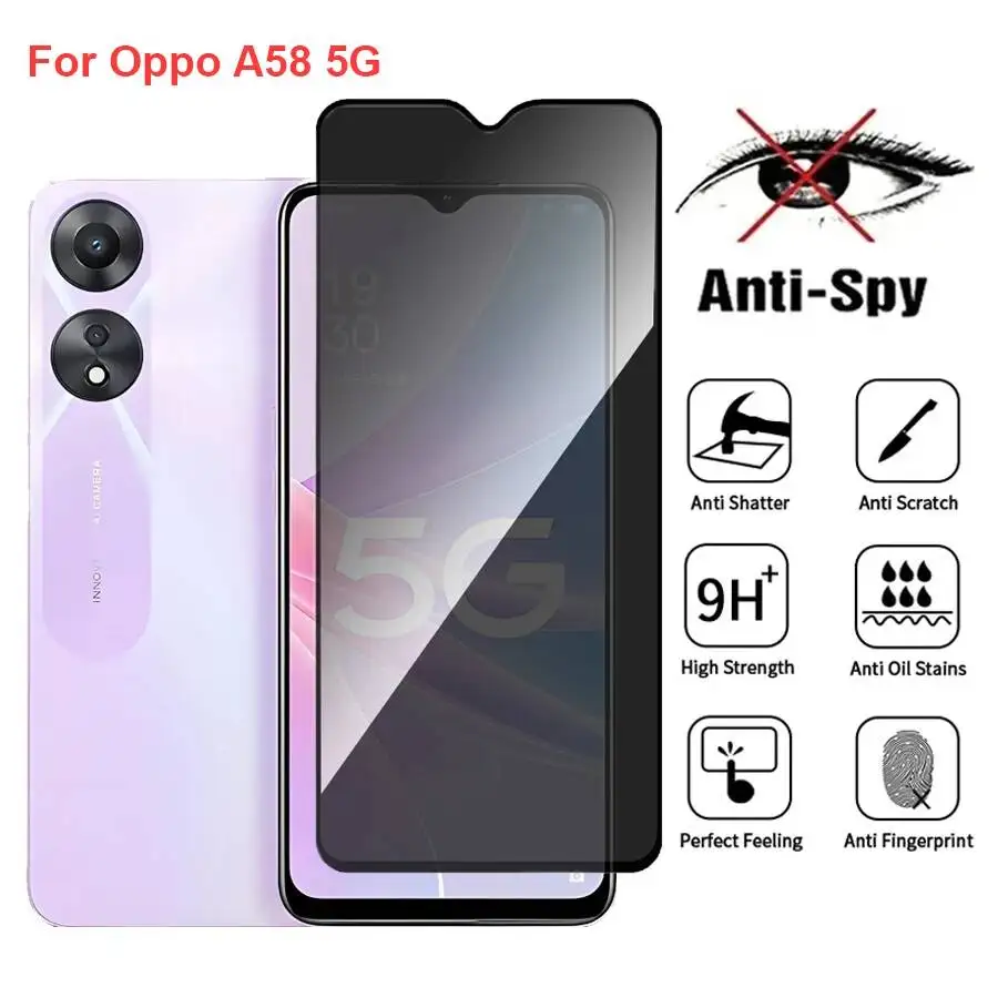 PHJ110 Anti Spy Privacy Tempered Glass Protector Compatible For Oppo A58 5G Full Cover Screen Phone Film
PHJ110 Anti Spy Privacy Tempered Glass Protector Compatible For Oppo A58 5G Full Cover Screen Phone Film