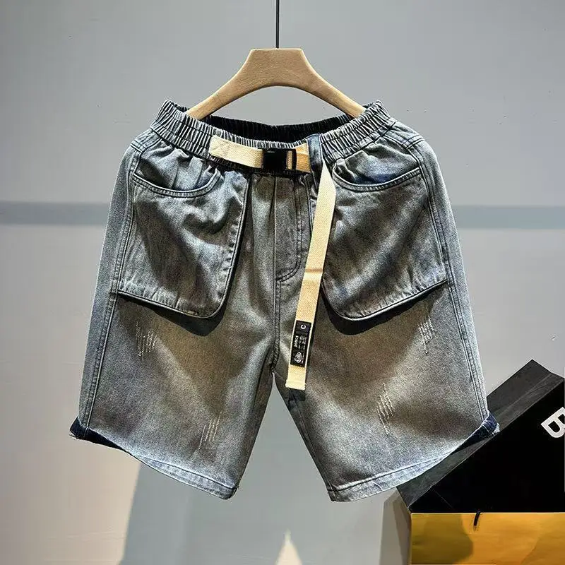 3D Pocket Denim Shorts Men's American Retro High Street Five-point Pants Brand Loose Casual Washing Elastic Waist Blue Shorts
3D Pocket Denim Shorts Men's American Retro High Street Five-point Pants Brand Loose Casual Washing Elastic Waist Blue Shorts