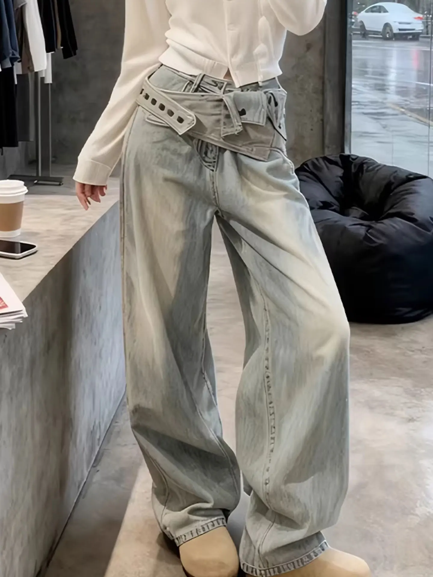 High Waist Blue Jeans Women's plus Size Korean Style Street Fashion Belted Long Pants Spring Autumn New Style Slimming Trousers
High Waist Blue Jeans Women's plus Size Korean Style Street Fashion Belted Long Pants Spring Autumn New Style Slimming Trousers
