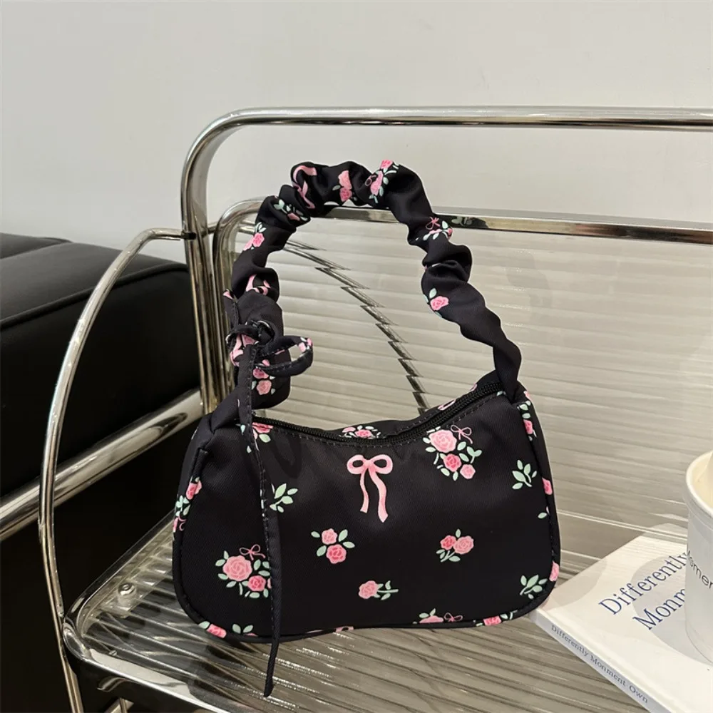 Korean Style Ruched Flower Pleated Underarm Bag Sweet Bowknot Nylon Handbag Handle Portable Floral Shoulder Bag Girls
Korean Style Ruched Flower Pleated Underarm Bag Sweet Bowknot Nylon Handbag Handle Portable Floral Shoulder Bag Girls