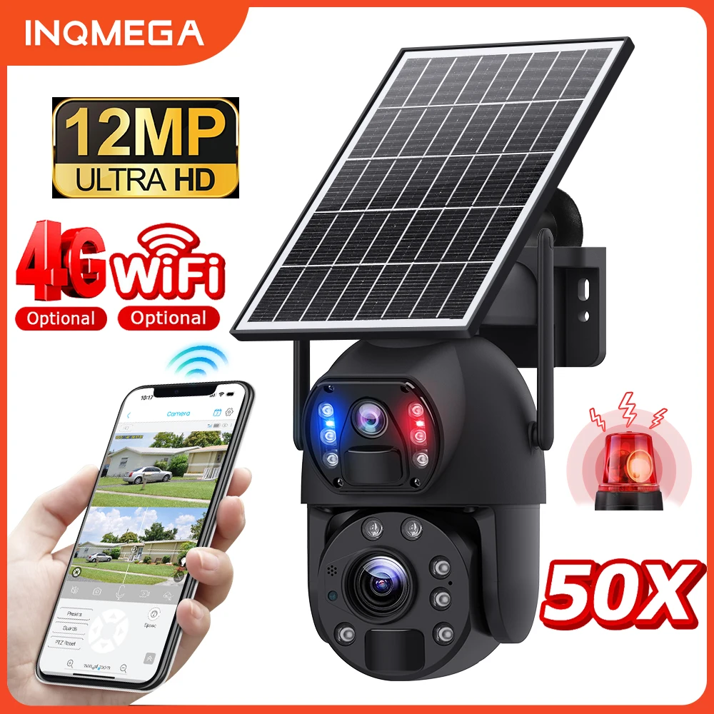 50X Solar Powered Camera 6K 12MP Optical and Digital Zoom WIFI Or 4G SIM Solar Camera PTZ CCTV Cameras IP66 Light Alarm
50X Solar Powered Camera 6K 12MP Optical and Digital Zoom WIFI Or 4G SIM Solar Camera PTZ CCTV Cameras IP66 Light Alarm