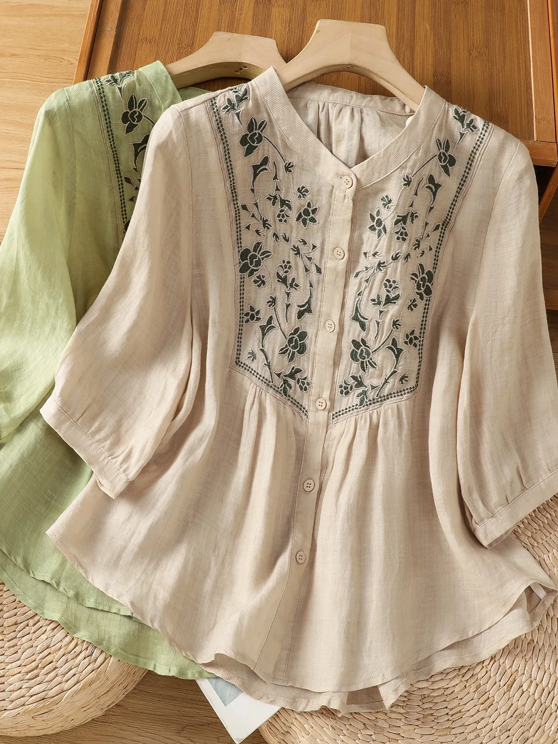 Высококачественный женский летний топ из конопли и хлопка и льна с вышивкой, антивозрастной топ для похудения больших размеров Quali Crtsmanip Five-Quar...
Высококачественный женский летний топ из конопли и хлопка и льна с вышивкой, антивозрастной топ для похудения больших размеров Quali Crtsmanip Five-Quar...