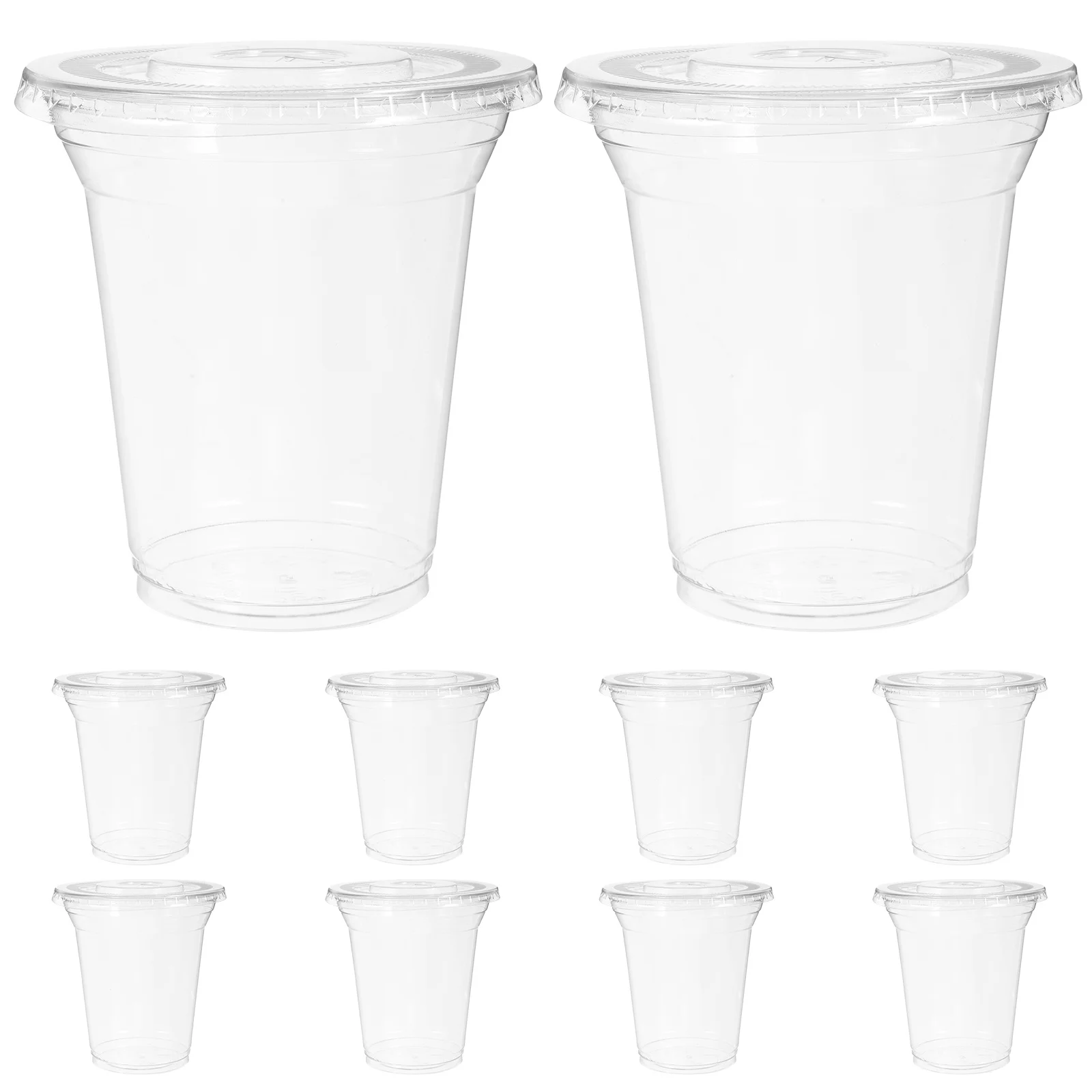 10Pcs Portable Clear Disposable Cups Plastic Set with Lids Covered Drink Cups for Juice Coffee Milk Tea Restaurant
10Pcs Portable Clear Disposable Cups Plastic Set with Lids Covered Drink Cups for Juice Coffee Milk Tea Restaurant
