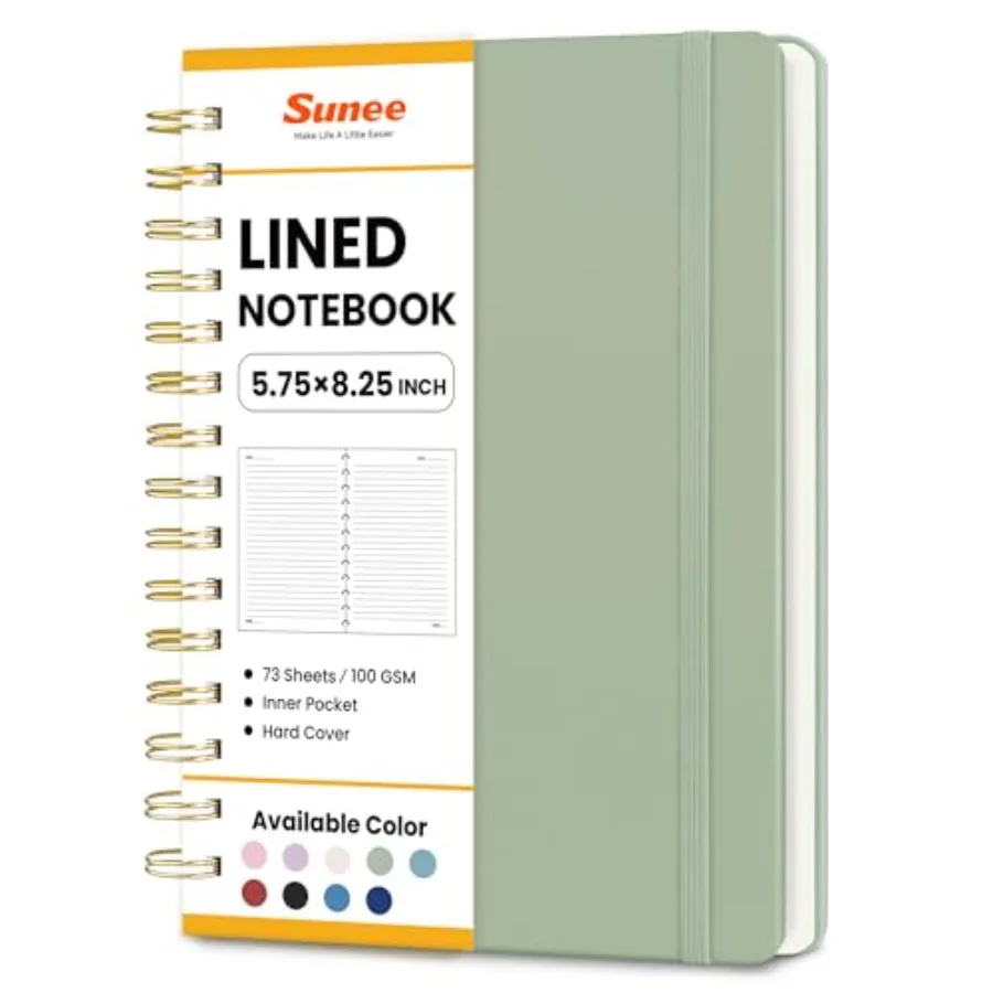 Lined Spiral Journal Notebook for Women, 146 Pages College Ruled Hardcover Journaling Notebook for Work, Note Taking and Office
Lined Spiral Journal Notebook for Women, 146 Pages College Ruled Hardcover Journaling Notebook for Work, Note Taking and Office