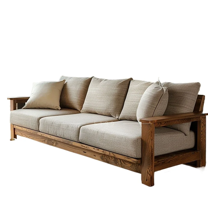 Solid wood sofa living room Chinese villa light luxury all solid wood simple modern three-person wooden sofa
Solid wood sofa living room Chinese villa light luxury all solid wood simple modern three-person wooden sofa