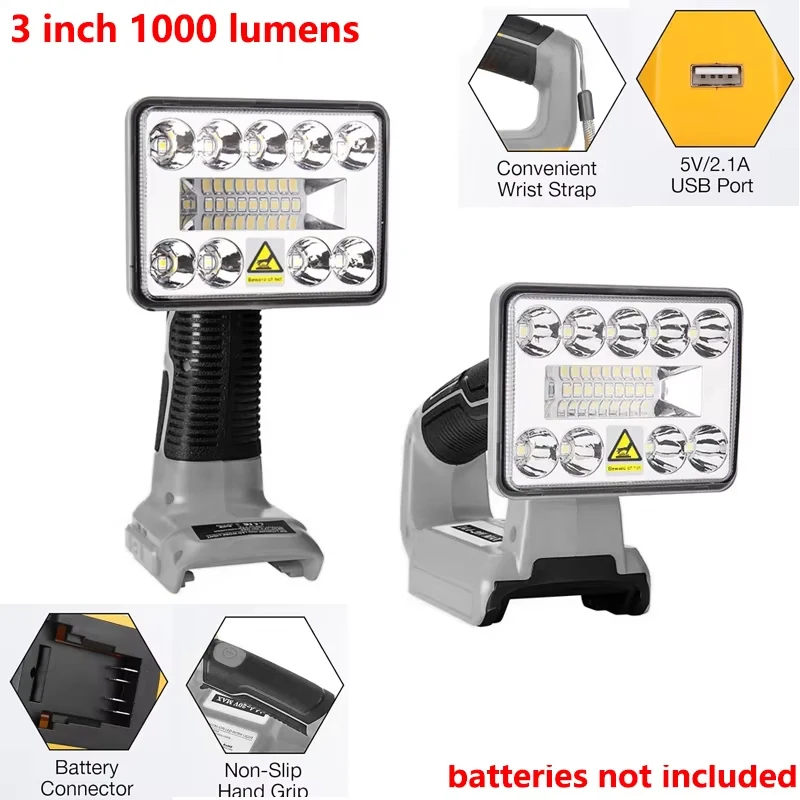 Сменный прожектор 3/5 дюйма, 2000 лм, для аккумулятора Dewalt 20V, уличный светильник с USB-портом для ремонта, гаража, кемпинга, строительных площадок
Сменный прожектор 3/5 дюйма, 2000 лм, для аккумулятора Dewalt 20V, уличный светильник с USB-портом для ремонта, гаража, кемпинга, строительных площадок
