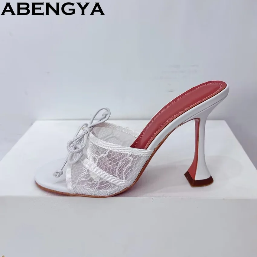 Summer Peep Toe High Heels Slippers Woman Satin Butterfly-knot Party Shoes Modern Strange Style Heels Slides Women
Summer Peep Toe High Heels Slippers Woman Satin Butterfly-knot Party Shoes Modern Strange Style Heels Slides Women