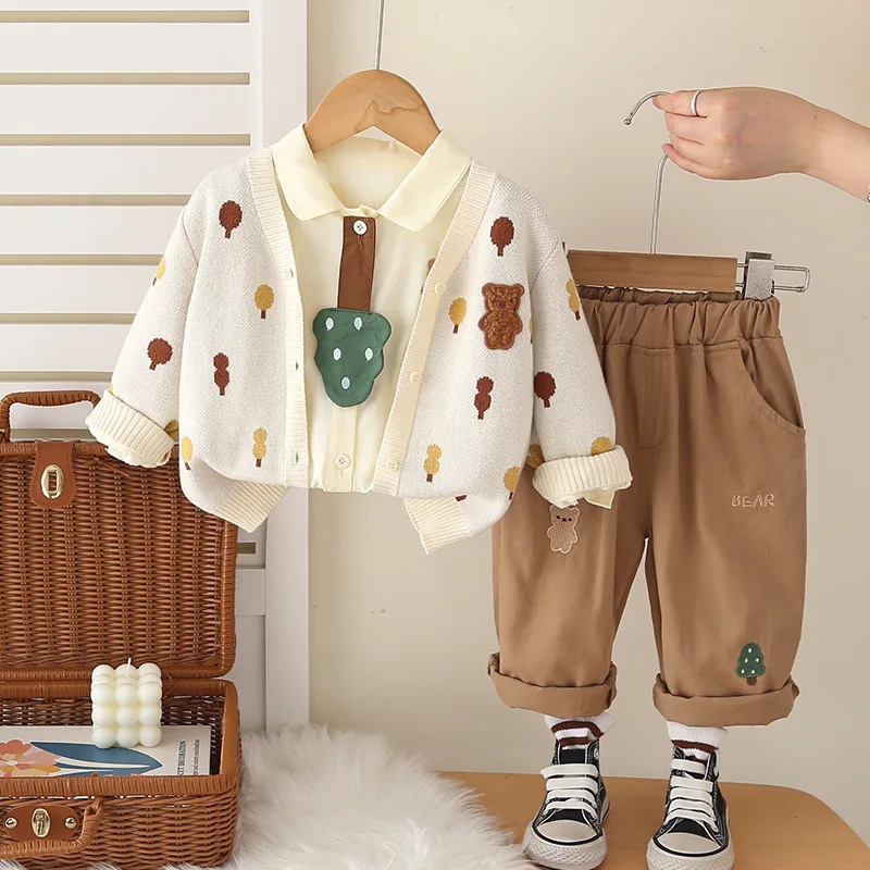 New Spring Autumn Baby Clothes Suit Children Boys Cartoon Jacket Shirt Pants 3Pcs/Sets Infant Fashion Costume Kids Tracksuits
New Spring Autumn Baby Clothes Suit Children Boys Cartoon Jacket Shirt Pants 3Pcs/Sets Infant Fashion Costume Kids Tracksuits
