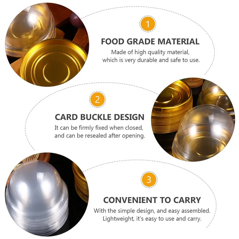 200 Pcs Circular Plastic Blister Box Egg Yolk Packaging Reusable Waterproof Transparent Lid Cake Shop Home Use Food
200 Pcs Circular Plastic Blister Box Egg Yolk Packaging Reusable Waterproof Transparent Lid Cake Shop Home Use Food