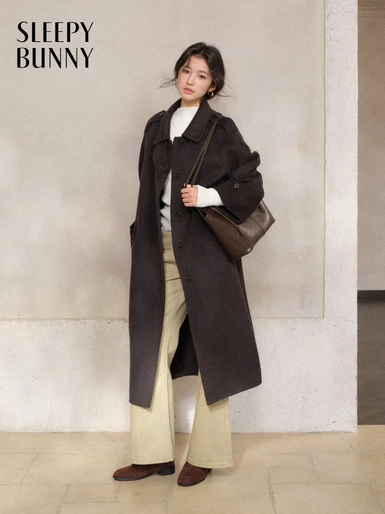 Vintage Wool Double Face Coat for Women Lady Elegant Oversized Long Overcoat Chic Winter Casual Retro Loose Fit Outerwear Style
Vintage Wool Double Face Coat for Women Lady Elegant Oversized Long Overcoat Chic Winter Casual Retro Loose Fit Outerwear Style