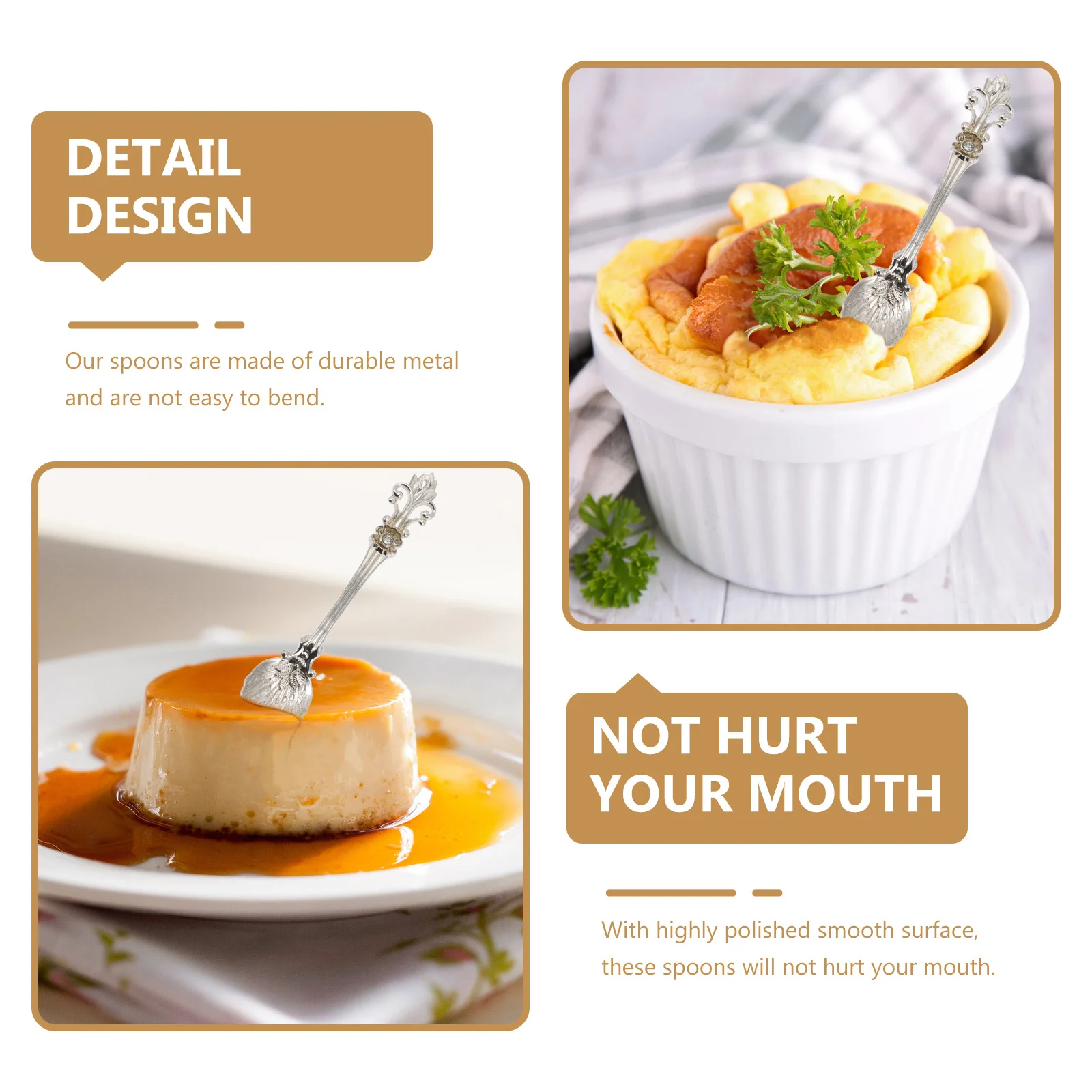 4Pcs Zine Alloy Coffee Spoons Smooth Surface Safe for Drinks Pastries Cocktails No Harmful Long Lasting Use
4Pcs Zine Alloy Coffee Spoons Smooth Surface Safe for Drinks Pastries Cocktails No Harmful Long Lasting Use