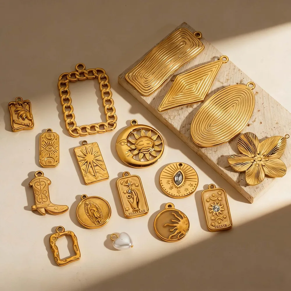 Vintage Matte Gold Stainless Steel Charms, Mixed Tarot/Sun/Eye Pendants for DIY Jewelry Making
Vintage Matte Gold Stainless Steel Charms, Mixed Tarot/Sun/Eye Pendants for DIY Jewelry Making
