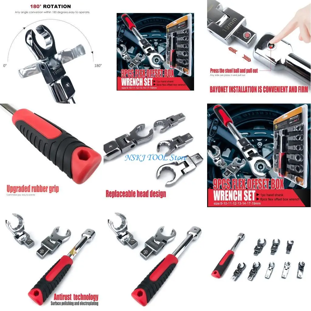 L8RC Head Ratchet Wrenches Set, Tool Gear Metric Tubing Large Tool Set
L8RC Head Ratchet Wrenches Set, Tool Gear Metric Tubing Large Tool Set