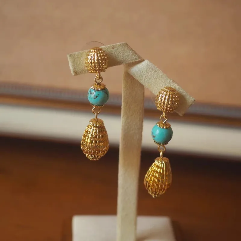 Wind Heavy Industries Retro Turquoise Pendant Earrings Medieval Earrings
Wind Heavy Industries Retro Turquoise Pendant Earrings Medieval Earrings