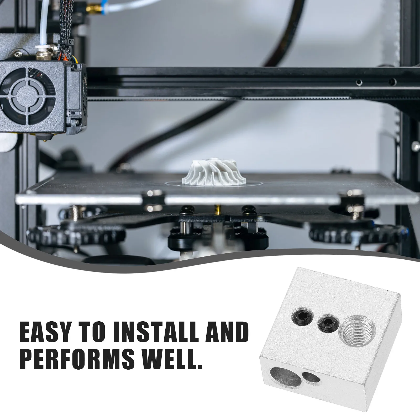 5Pcs Aluminum Heating Block 3D Printer Heat Block 3D Printing Parts with Excellent Thermal Transfer Performance