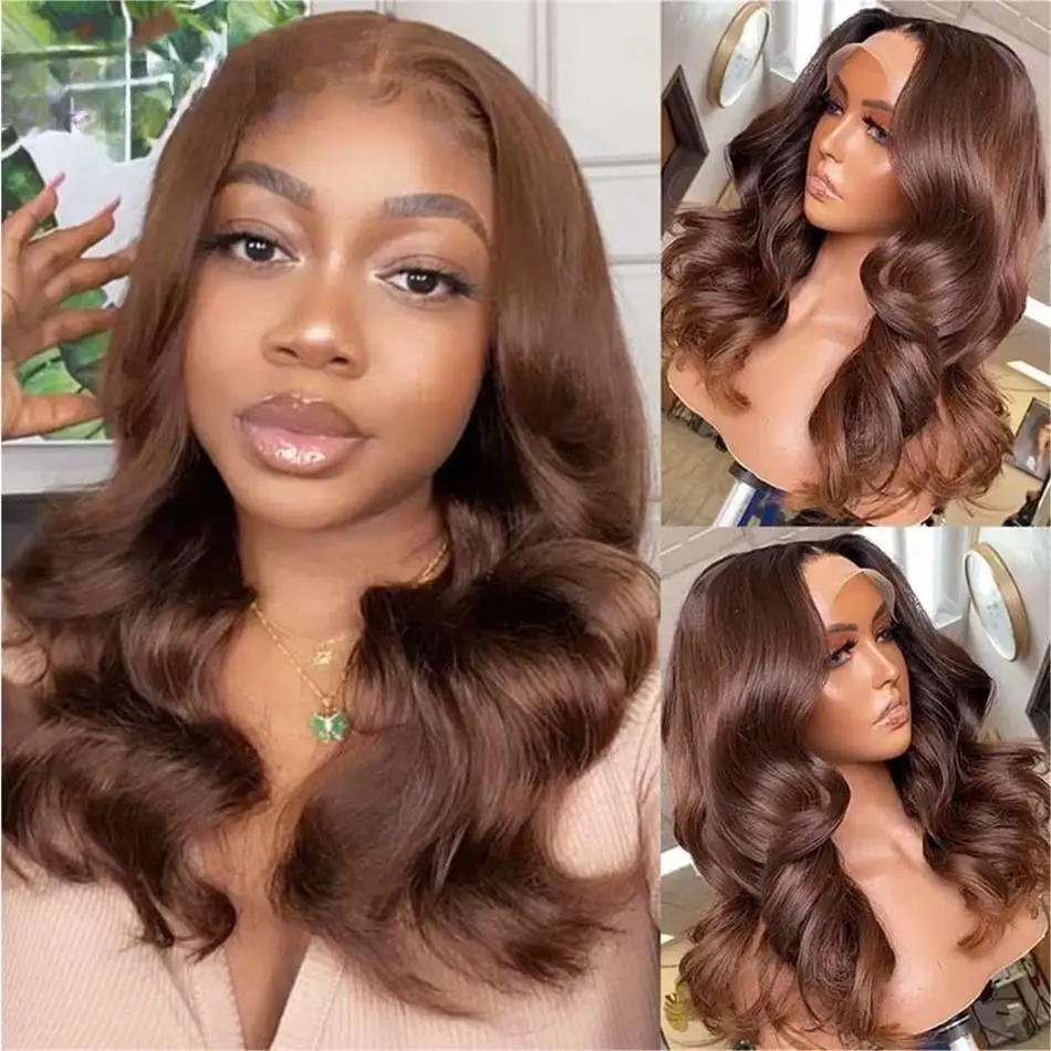 High Quality Transparent 13x4 Lace Frontal Wigs Brazilian Colored Human Hair Wig Dark Brown Body Wave For Women Wear And Go
High Quality Transparent 13x4 Lace Frontal Wigs Brazilian Colored Human Hair Wig Dark Brown Body Wave For Women Wear And Go