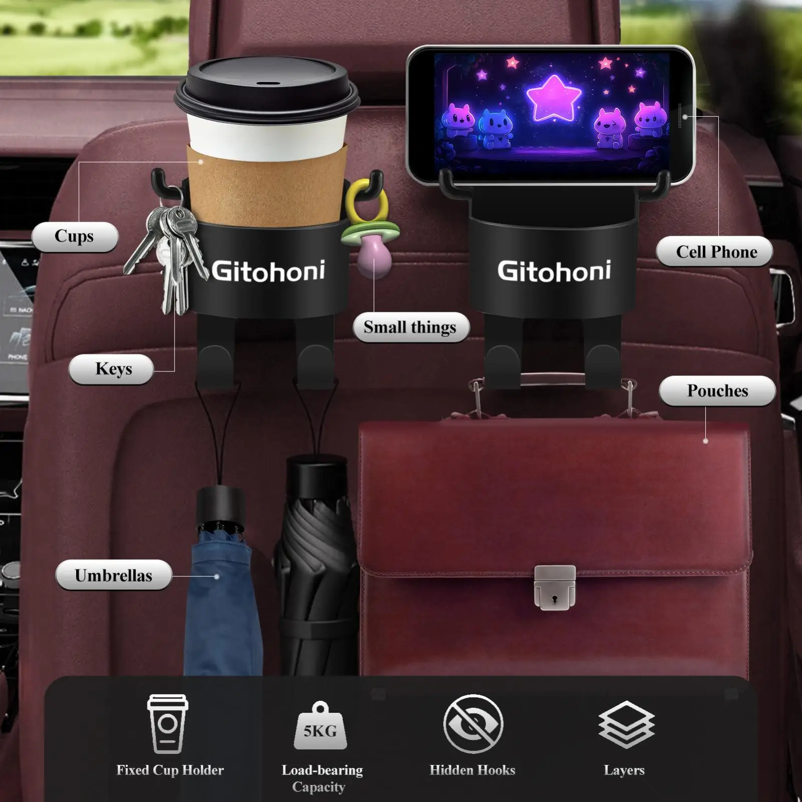 6x Seat Back Drink Cup Holder Hook Organizer Universal Accessory Vehicles Sturdy Seat Headrest Hooks Hanger for Handbag
6x Seat Back Drink Cup Holder Hook Organizer Universal Accessory Vehicles Sturdy Seat Headrest Hooks Hanger for Handbag