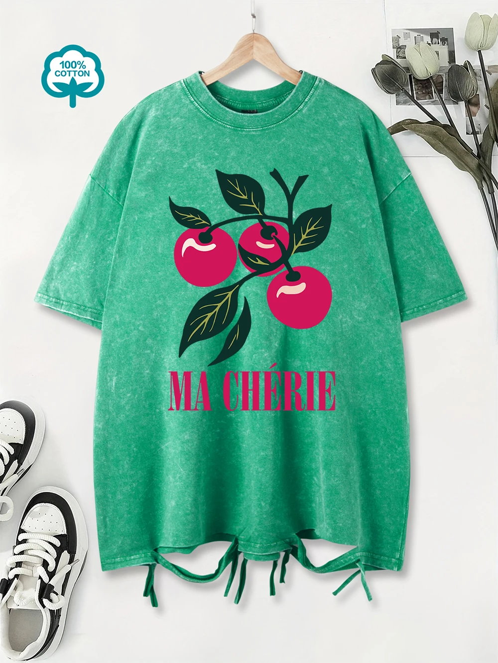 Vibrant Cherries Prints Washed T-Shirt Women Cotton Oversize Tops O-Neck Comfortable Distressed T Shirt Summer Casual Clothes
Vibrant Cherries Prints Washed T-Shirt Women Cotton Oversize Tops O-Neck Comfortable Distressed T Shirt Summer Casual Clothes