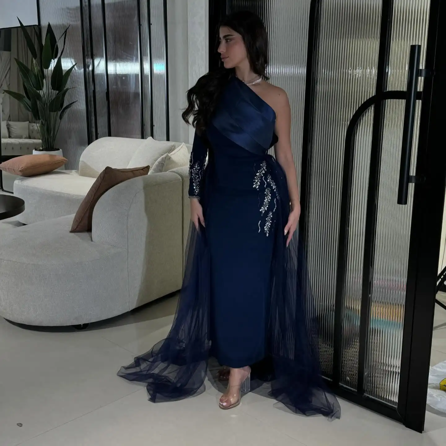 Customized Temperament Blue Jersey Evening Dresses High Quality Crystal Strapless Party Dress One Shoulder Vestido De Noche
Customized Temperament Blue Jersey Evening Dresses High Quality Crystal Strapless Party Dress One Shoulder Vestido De Noche