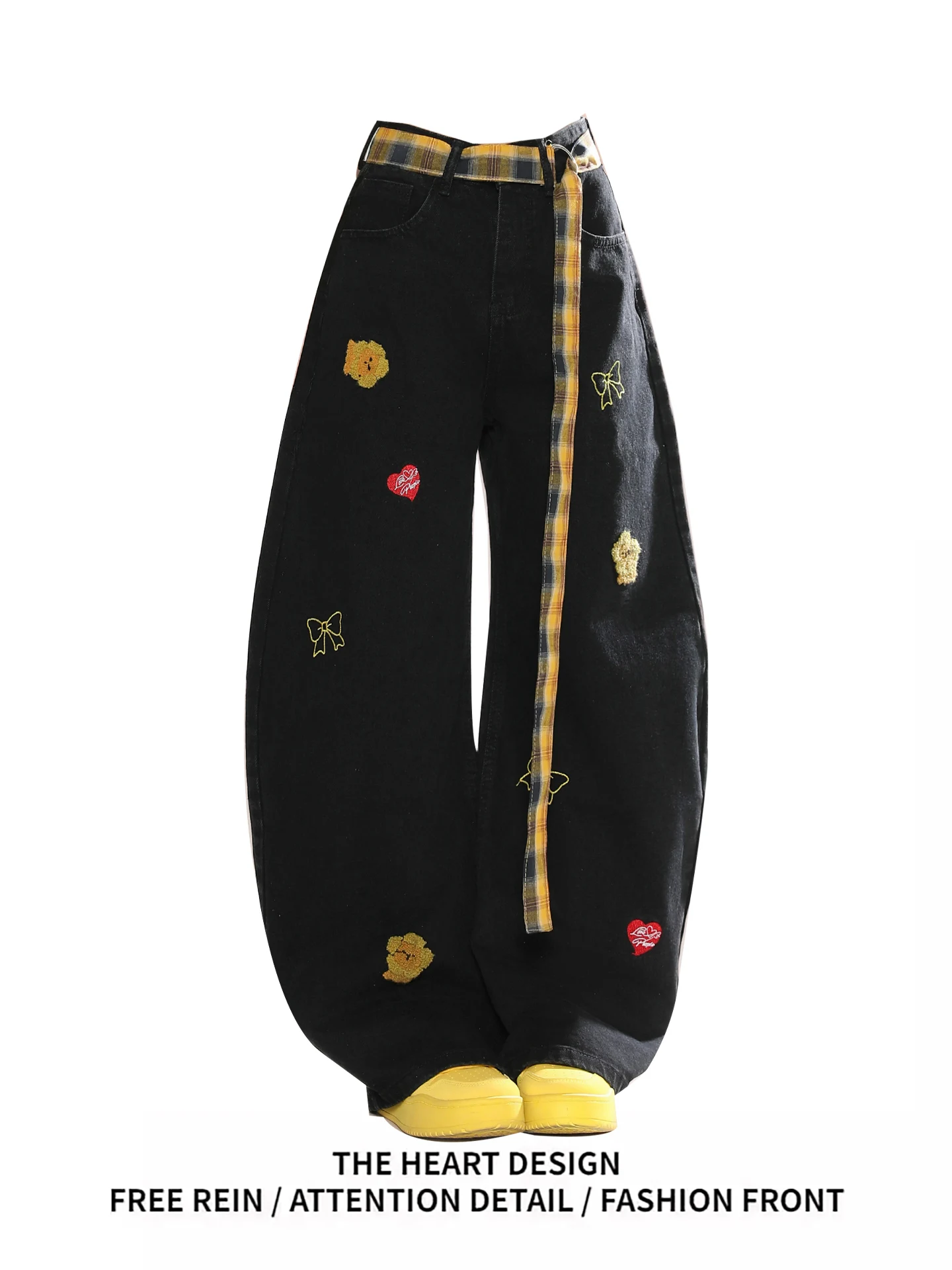 Retro American Plaid Belted Faux Fur Embroidered Denim Pants Women's Summer New Straight Leg Drapey Wide Leg Jeans
Retro American Plaid Belted Faux Fur Embroidered Denim Pants Women's Summer New Straight Leg Drapey Wide Leg Jeans