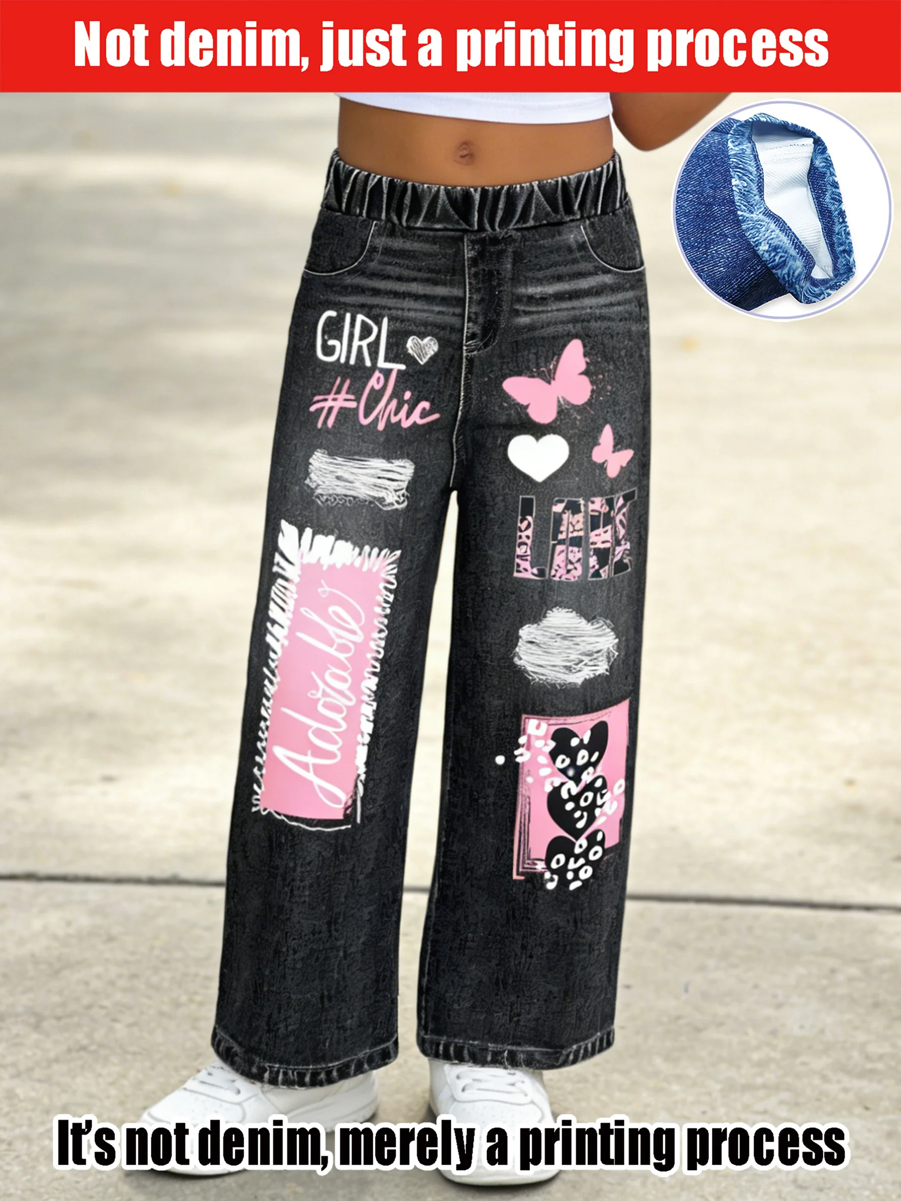 2026 детские черные широкие брюки из искусственного денима с эластичной резинкой на талии, старые дырки + детские граффити
2026 детские черные широкие брюки из искусственного денима с эластичной резинкой на талии, старые дырки + детские граффити
