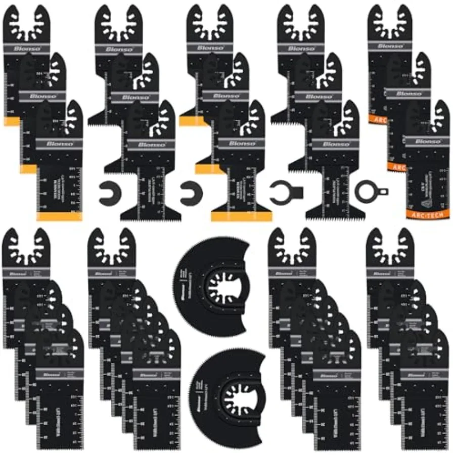 PCS Oscillating Tool Blade Cuts Wood and Metal, Sharp and Durable Titanium Multitool Blades, Multi Tool Blades Kits, Oscillatin
PCS Oscillating Tool Blade Cuts Wood and Metal, Sharp and Durable Titanium Multitool Blades, Multi Tool Blades Kits, Oscillatin