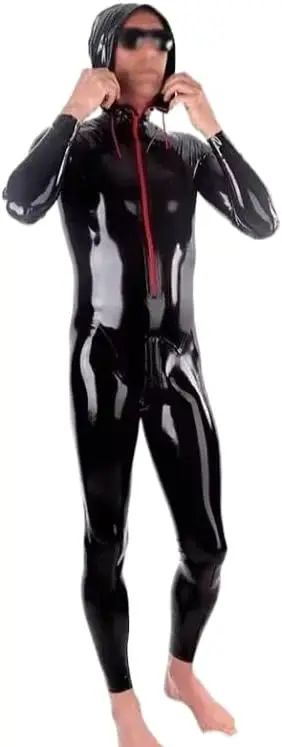 100% Latex Catsuit with Hoodies Front Zippers Rubber Bodysuit
100% Latex Catsuit with Hoodies Front Zippers Rubber Bodysuit