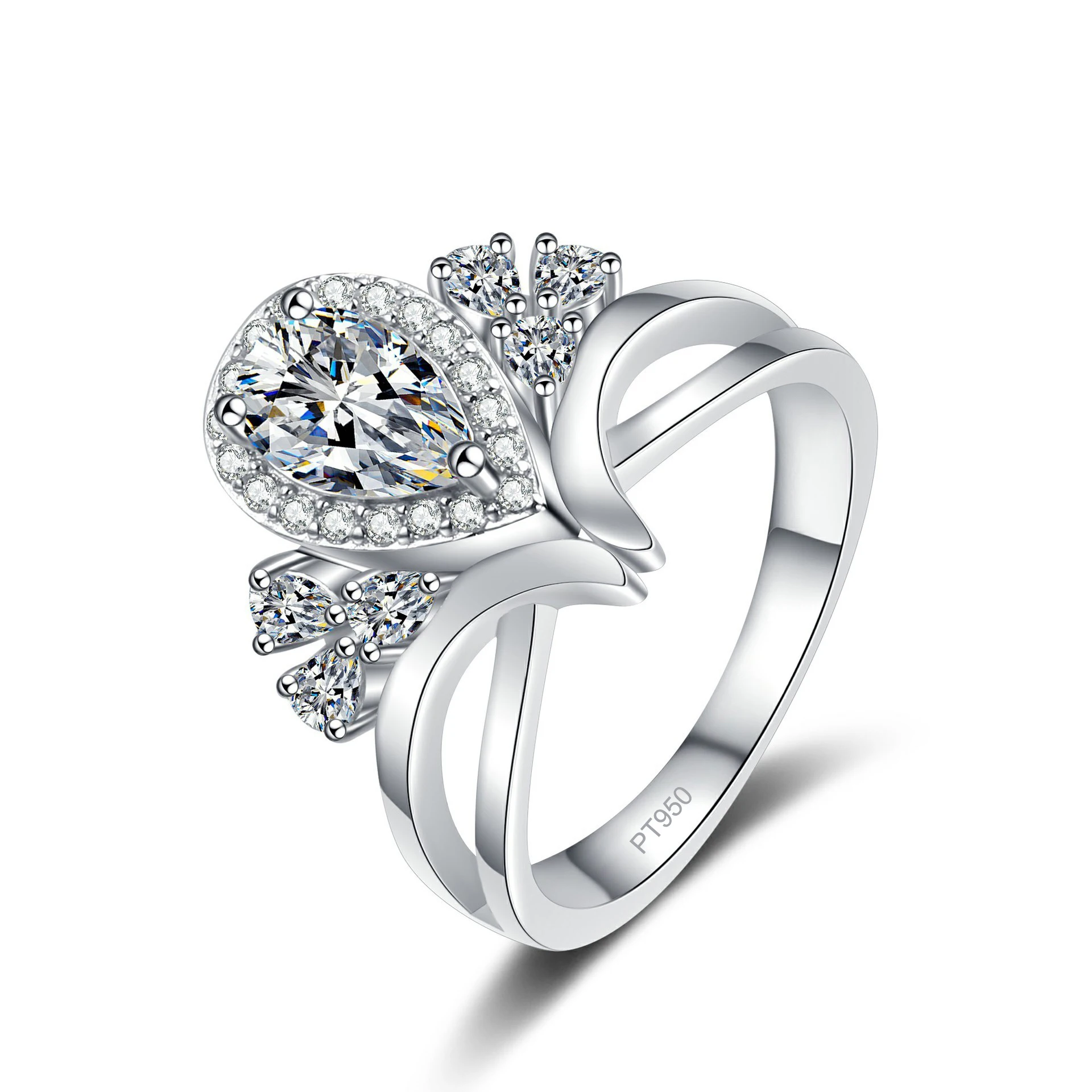 Exquisite Platinum PT950 Delicate 1-carat Moissanite Ring V-shaped Hollow Hand-held Bouquet Pear-shaped Diamond Engagement Ring
Exquisite Platinum PT950 Delicate 1-carat Moissanite Ring V-shaped Hollow Hand-held Bouquet Pear-shaped Diamond Engagement Ring