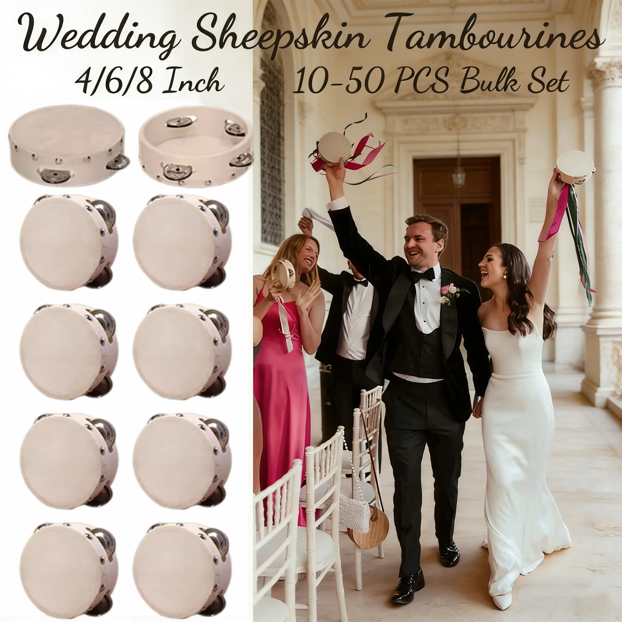 10–50PCS Sheepskin Tambourines Wedding Favors Guests Gifts 4/6/8Inch
10–50PCS Sheepskin Tambourines Wedding Favors Guests Gifts 4/6/8Inch