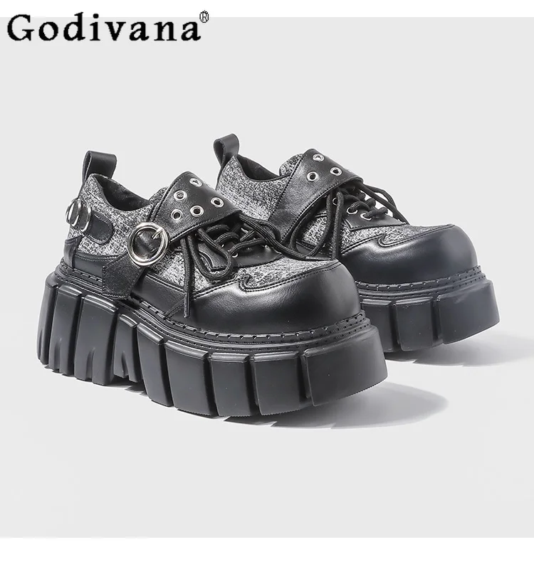 Y2k Subculture Japanese Original Retro Platform Muffin Shoes Round Head Rivets Punk Street Babes Fashion Versatile Single Shoes
Y2k Subculture Japanese Original Retro Platform Muffin Shoes Round Head Rivets Punk Street Babes Fashion Versatile Single Shoes