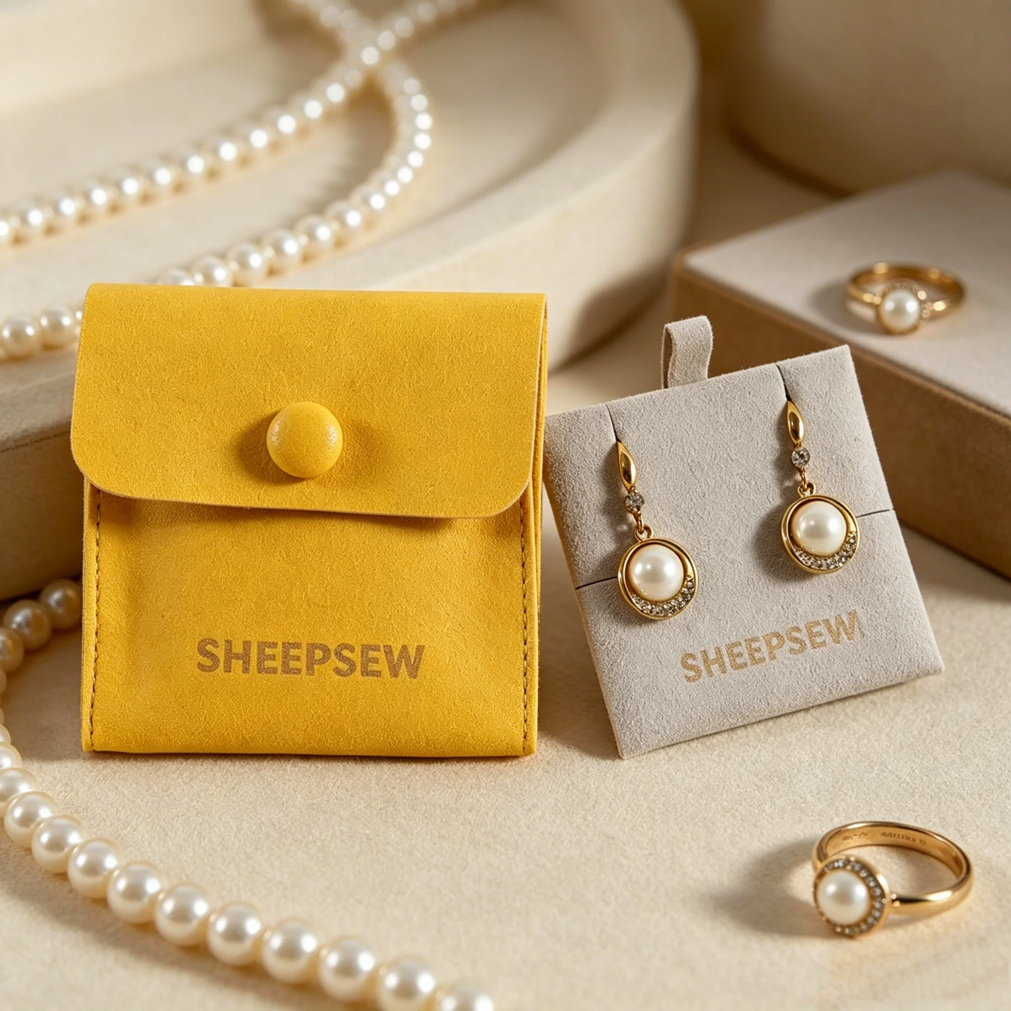 SheepSew 50pcs Custom Logo Printed Microfiber Small Earring Bracelet Necklace Packaging Gift Insert Jewelry Pouch with Insert Pa
SheepSew 50pcs Custom Logo Printed Microfiber Small Earring Bracelet Necklace Packaging Gift Insert Jewelry Pouch with Insert Pa