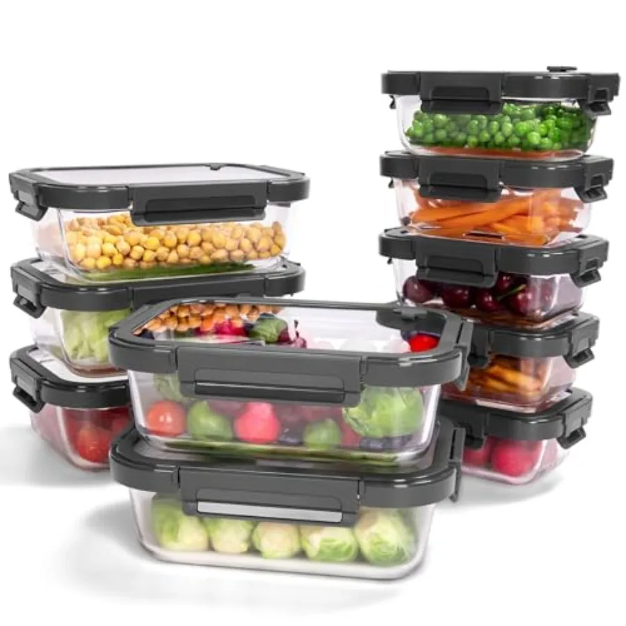 10-Pack Glass Food Storage Containers with Borosilicate, Airtight, Oven-Safe -4°F~950°F , BPA-Free, 4.4 and 1.6 Cup, Leak-Proof
10-Pack Glass Food Storage Containers with Borosilicate, Airtight, Oven-Safe -4°F~950°F , BPA-Free, 4.4 and 1.6 Cup, Leak-Proof