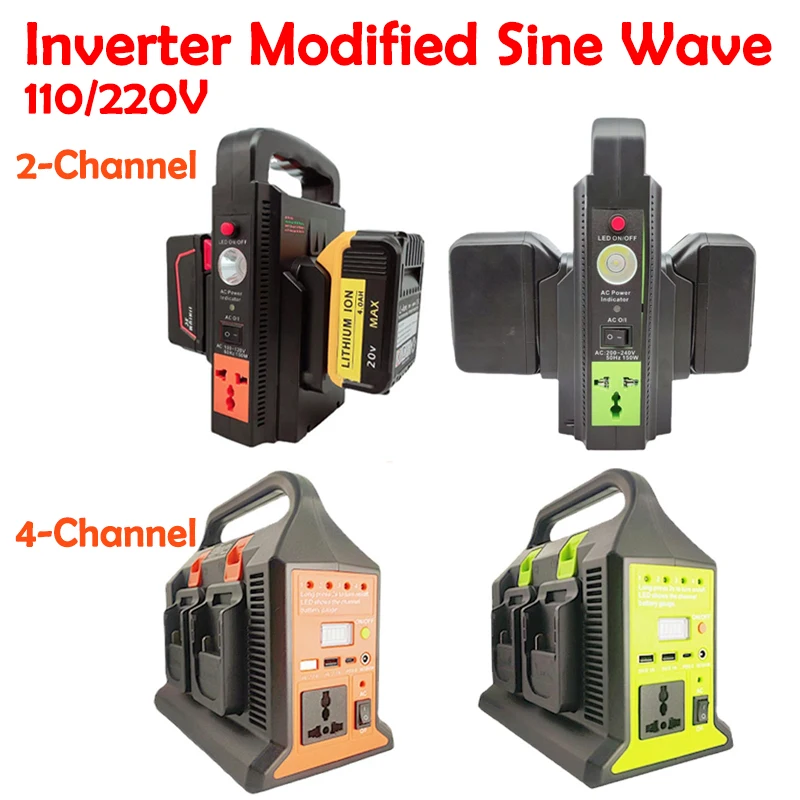 Power Inverter 110V 220V Outdoor Mobile Lithium Battery Inverter For Makita/DeWalt/Milwaukee/Bosch 18v Battery With USB Type-C
Power Inverter 110V 220V Outdoor Mobile Lithium Battery Inverter For Makita/DeWalt/Milwaukee/Bosch 18v Battery With USB Type-C