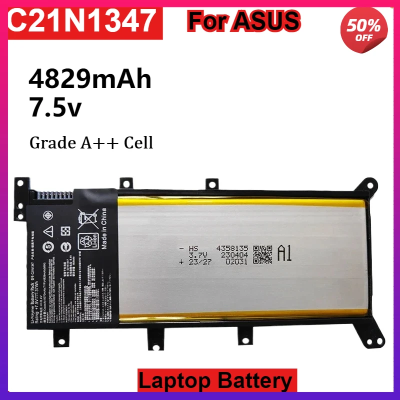 7,5 В 37 Втч C21N1347 Аккумулятор для ноутбука ASUS X554L X555L X555LB X555LN X555 X555LD X555LP F555A F555U W519L F555UA VM
7,5 В 37 Втч C21N1347 Аккумулятор для ноутбука ASUS X554L X555L X555LB X555LN X555 X555LD X555LP F555A F555U W519L F555UA VM