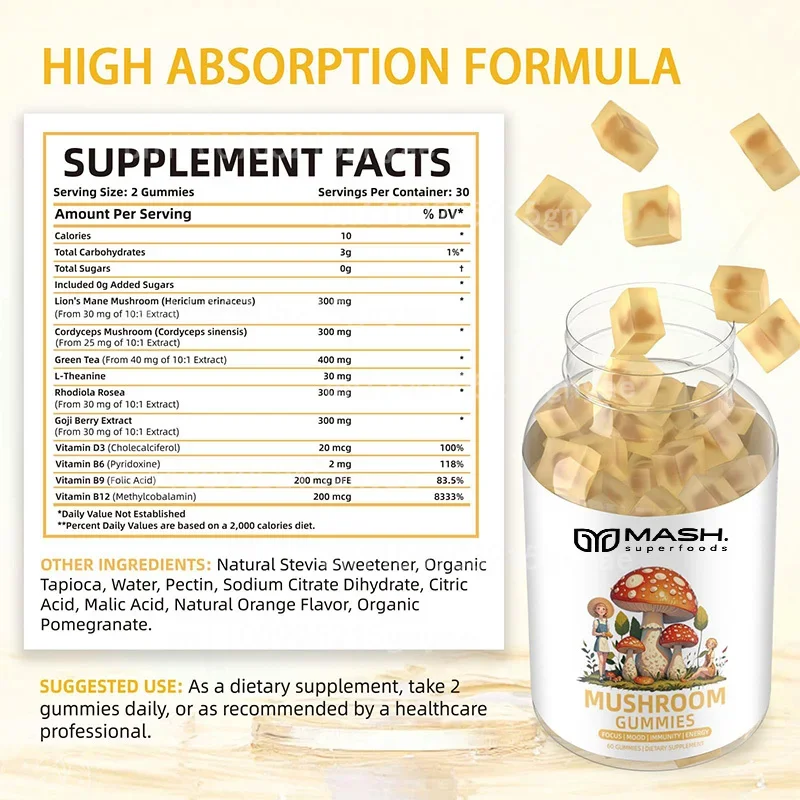 3300MG 10 - Organic - Mushroom Compounds Supplement | Lion Mane, Lingzhi, Turkey Tail & Chaga for Immunity Support
3300MG 10 - Organic - Mushroom Compounds Supplement | Lion Mane, Lingzhi, Turkey Tail & Chaga for Immunity Support