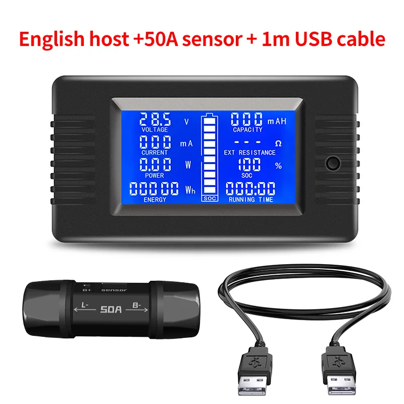 Digital DC 0-200V 50A Voltage Current Car Battery Tester Capacity Impedance Electric Voltmeter Power Monitor 12v 24v 48v 96v
Digital DC 0-200V 50A Voltage Current Car Battery Tester Capacity Impedance Electric Voltmeter Power Monitor 12v 24v 48v 96v