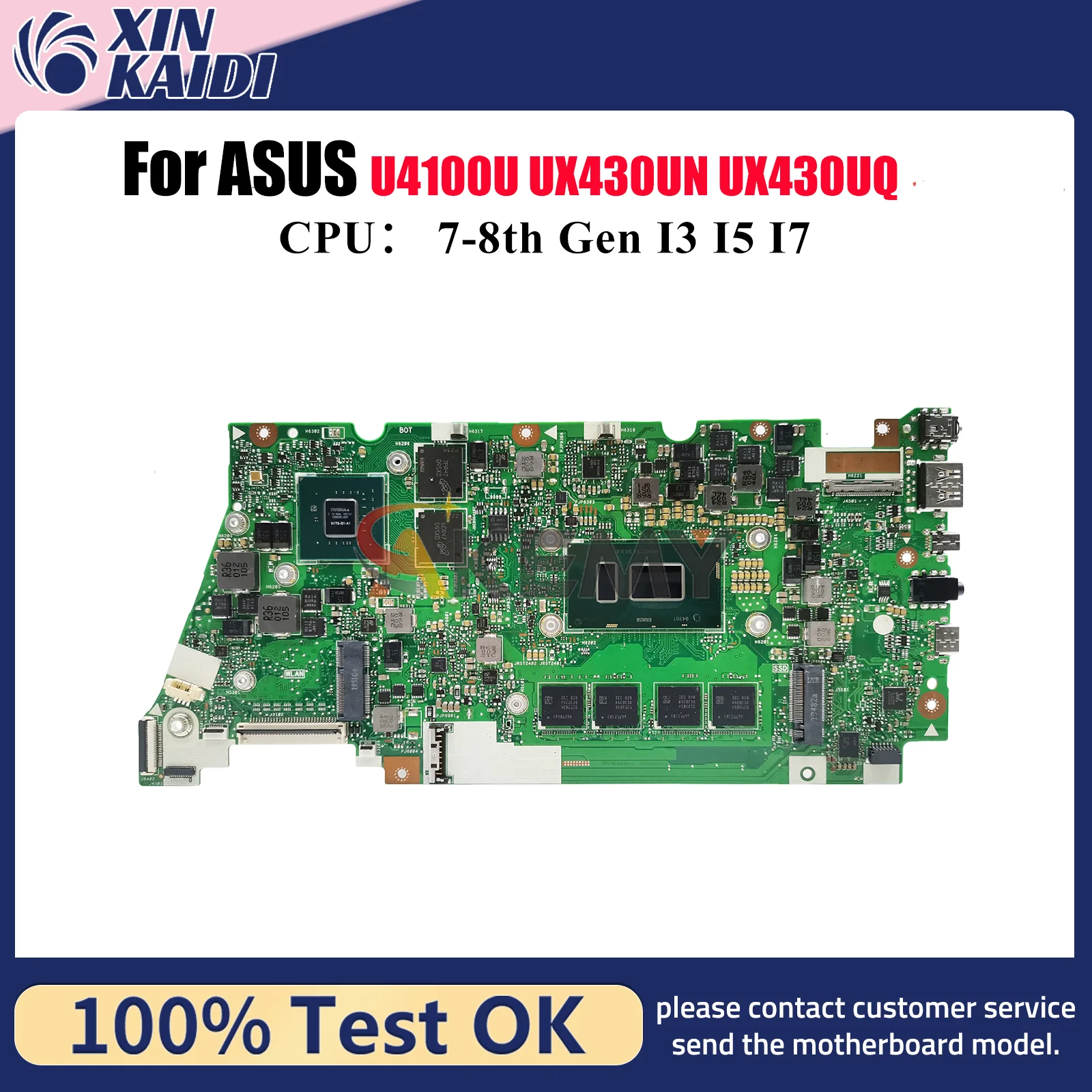 UX430UN Laptop Motherboard For ASUS ZenBook UX430UN UX430U UX430UQ U4100U Notebook Mainboard With I3 I5 I7 CPU 100% tests OK stk
UX430UN Laptop Motherboard For ASUS ZenBook UX430UN UX430U UX430UQ U4100U Notebook Mainboard With I3 I5 I7 CPU 100% tests OK stk