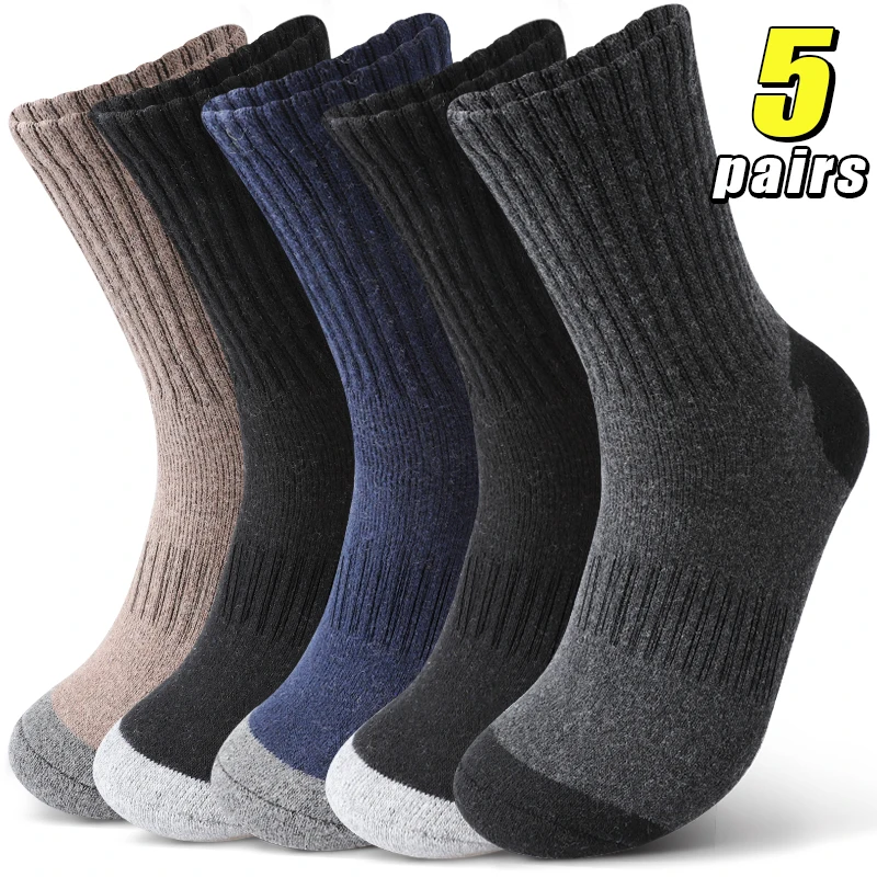 5Pairs Men's Thermal Socks Winter Thick Mid-Calf Crew Sock Breathable Soft Socks for Outdoor Sports Hiking
5Pairs Men's Thermal Socks Winter Thick Mid-Calf Crew Sock Breathable Soft Socks for Outdoor Sports Hiking