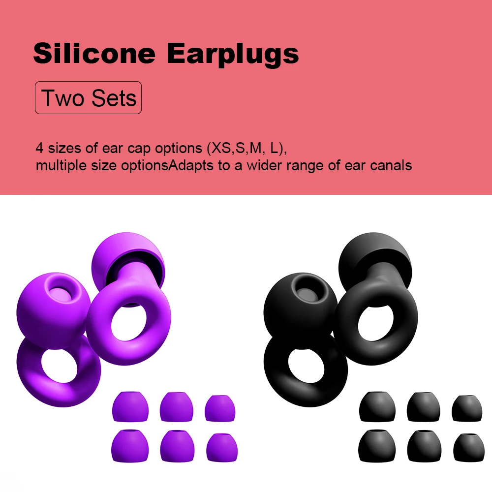Reusable Silicone Earplugs - Noise Cancelling, High-Fidelity Hearing Protection for Sleeping, Swimming, Travel, and Concerts
Reusable Silicone Earplugs - Noise Cancelling, High-Fidelity Hearing Protection for Sleeping, Swimming, Travel, and Concerts