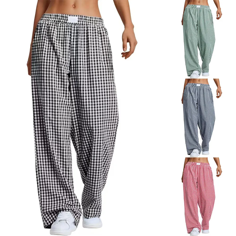 Spring Summer Women Plaid Casual Pants Trousers Lounge Pajama Pant Pocket Straight Leg Loose Bottoms
Spring Summer Women Plaid Casual Pants Trousers Lounge Pajama Pant Pocket Straight Leg Loose Bottoms