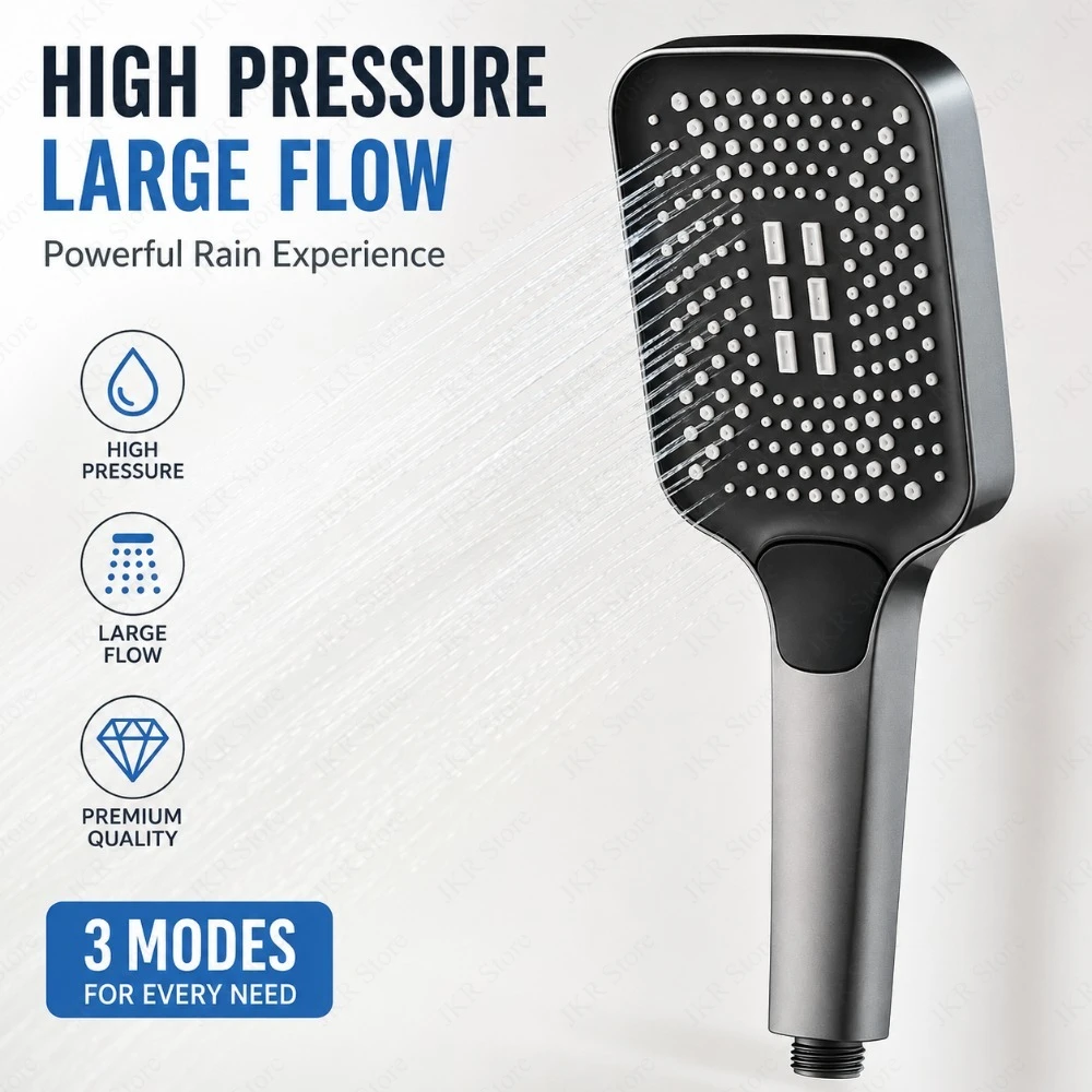Adjustable Handheld Shower-Head with 3 Modes Rainfall Flow High Pressure Water Saving Design Compatible for Home Bathroom Use
Adjustable Handheld Shower-Head with 3 Modes Rainfall Flow High Pressure Water Saving Design Compatible for Home Bathroom Use