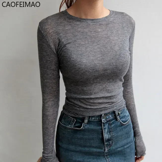 Caofeimao 2025 High Quality Plain T Shirt Women Cotton Elastic Basic T-shirts Female Casual Tops Long Sleeve Sexy Thin T-shirt
Caofeimao 2025 High Quality Plain T Shirt Women Cotton Elastic Basic T-shirts Female Casual Tops Long Sleeve Sexy Thin T-shirt