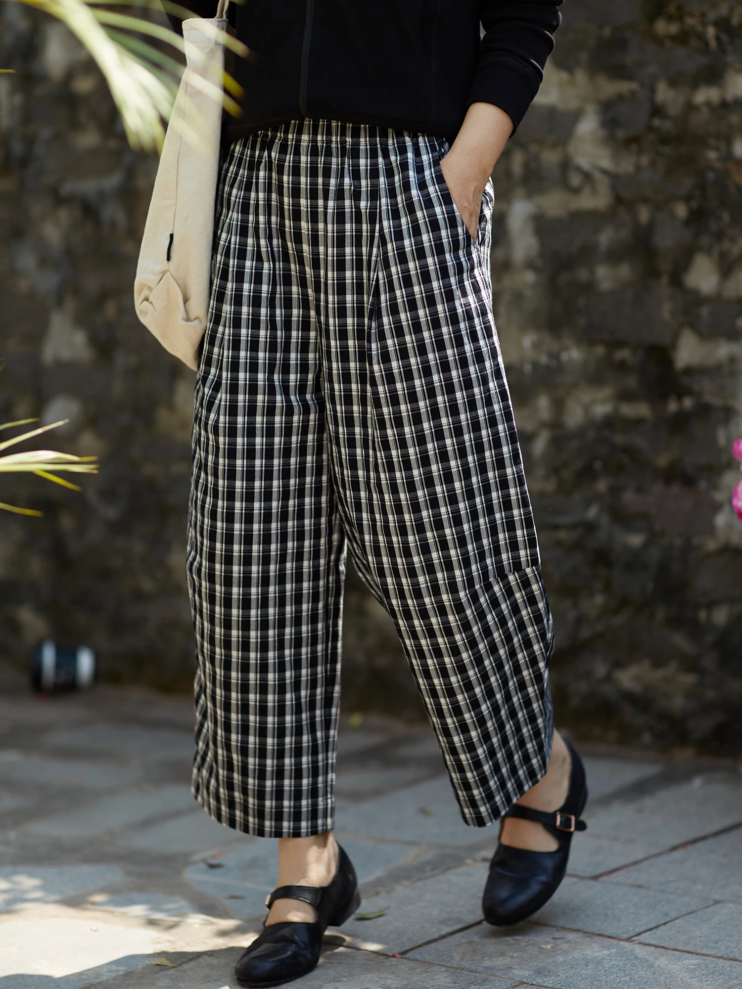 Artistic Bla White Plaid Cotton Harlan Pants Pure Cotton Color Weave Spring 2026 Ladies Casual Trousers Commute Sle
Artistic Bla White Plaid Cotton Harlan Pants Pure Cotton Color Weave Spring 2026 Ladies Casual Trousers Commute Sle